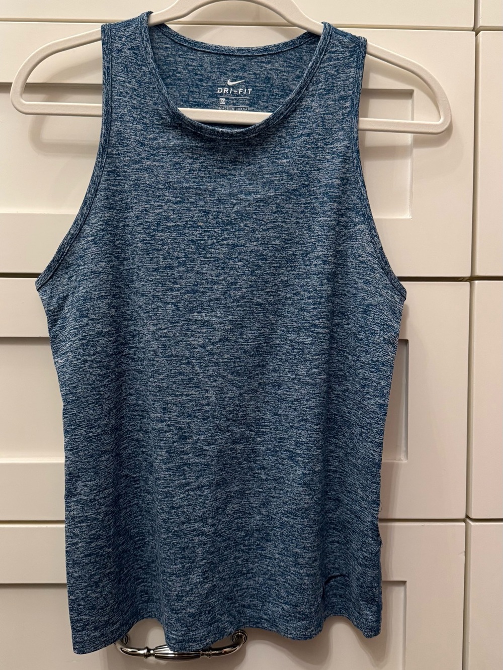 Nike Dri-FIT Marled Heathered Blue Sleeveless Tank Top Workout Sz S